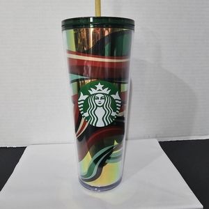 Starbucks Swirl Holiday Tumbler 24oz Venti 2021 Limited Edition L👀K